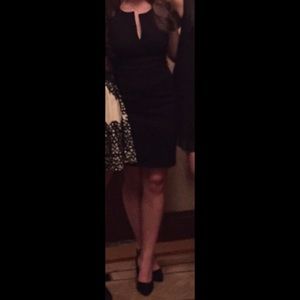 Lulu’s Black TopNotch Midi Dress, Exclusive, Small